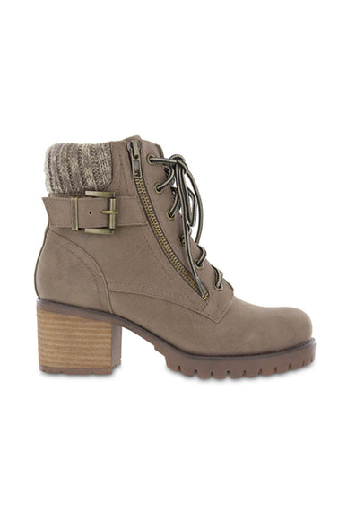 MIA Shoes Beckham Lug Booties for Women in Taupe