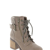 MIA Shoes Beckham Lug Booties for Women in Taupe