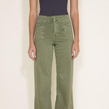 Mica High Rise Wide Leg Jeans for Women in Olive