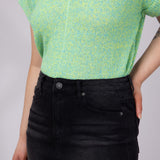 Mica High Rise Raw Hem Denim Mini Skirt for Women