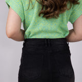 Mica High Rise Raw Hem Denim Mini Skirt for Women