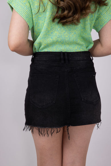 Mica High Rise Raw Hem Denim Mini Skirt for Women