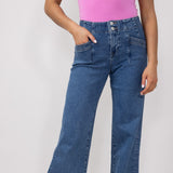 Mica High Rise Wide Leg Jeans for Women in Medium Wash