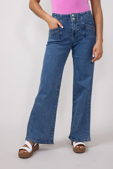Mica High Rise Wide Leg Jeans for Women in Medium Wash