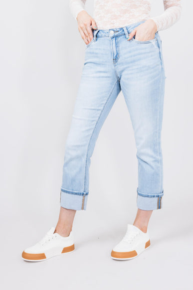 Mica Mid Rise Cuffed Straight Jeans for Women