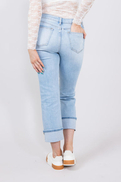 Mica Mid Rise Cuffed Straight Jeans for Women