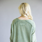 Mineral Wash Knit Top for Women in Sage