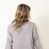 Miracle American Flag Distressed Sweater for Women in Grey