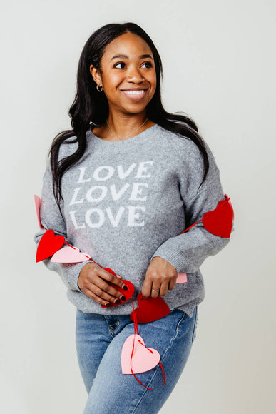 Miracle Clothing Repeat Love Sweater for Women in Grey