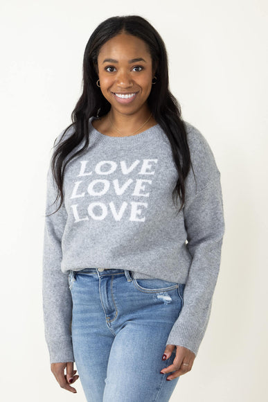 Miracle Clothing Repeat Love Sweater for Women in Grey
