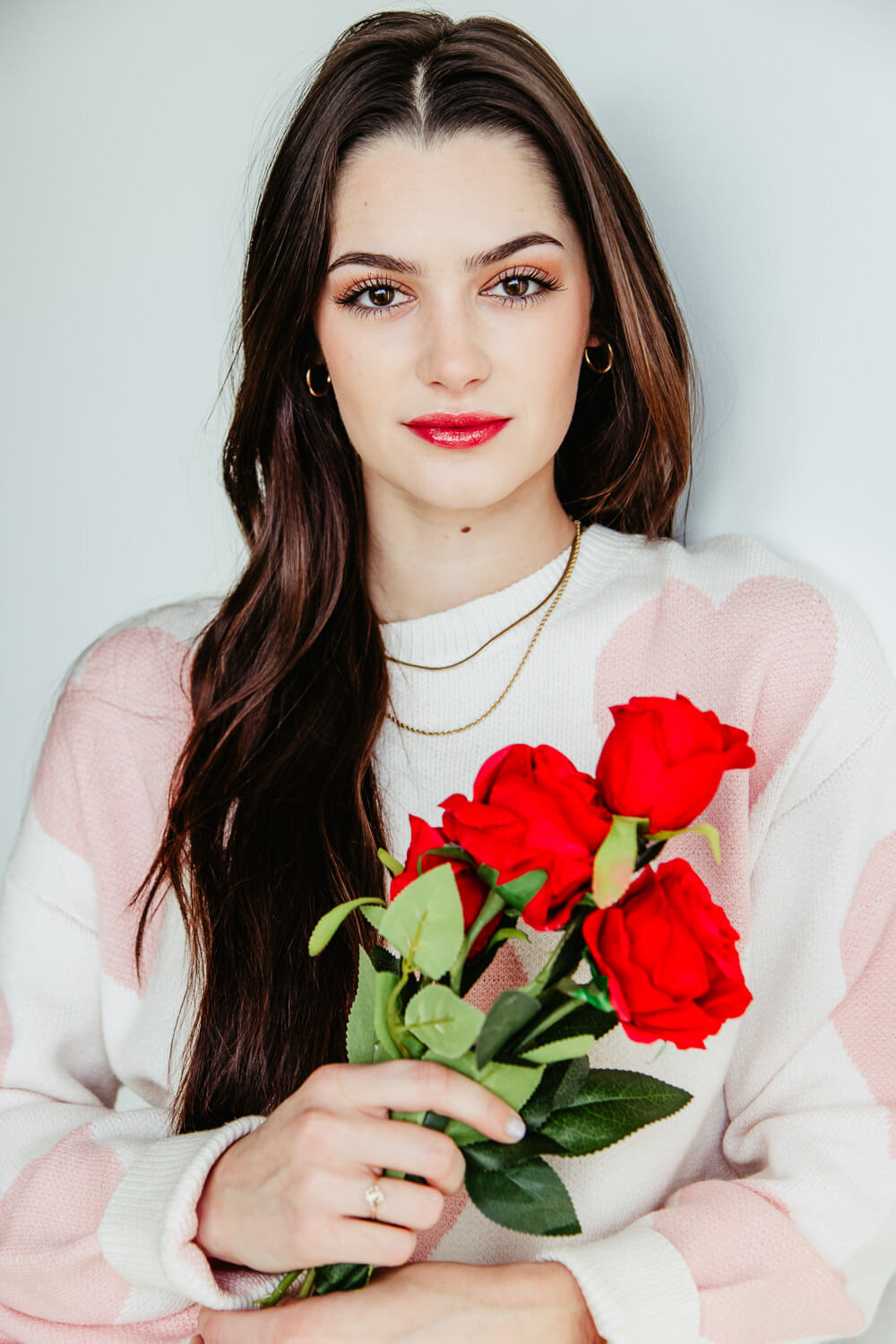 Miracle Large Heart Sweater for Women in Cream | F143-CREAMBLUSH