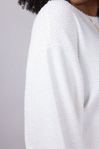 Miracle Synch Waist Textured Lightweight Sweater for Women in White