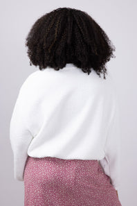 Miracle Synch Waist Textured Lightweight Sweater for Women in White