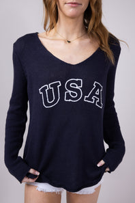 Miracle USA Lightweight USA Sweater for Women in Navy