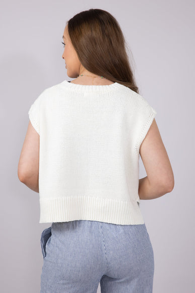 American Flag Sweater for Women in Off White
