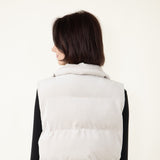Corduroy Puffer Vest for Women in Sand