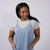 Washed Denim Pocket Dress for Women