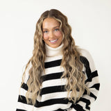 Striped Turtleneck Sweater for Women in Black/White
