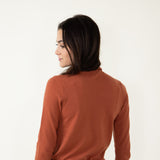 Basic Turtleneck Long Sleeve Top for Women in Clay