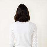 Basic Turtleneck Long Sleeve Top for Women in White