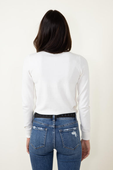 Basic Turtleneck Long Sleeve Top for Women in White
