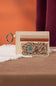 Embroidered Floral Card Holder in Tan
