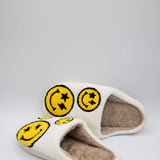 Multi Smiley Face Slippers for Women in White