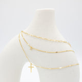Triple Cross Chain Necklaces in Gold