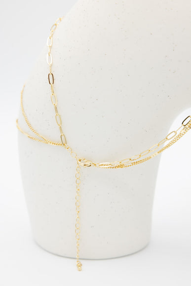 Triple Cross Chain Necklaces in Gold