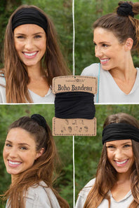 Natural Life Full Boho Bandeau Headband in Black
