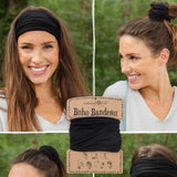Natural Life Full Boho Bandeau Headband in Black