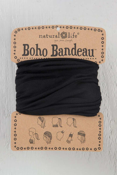 Natural Life Full Boho Bandeau Headband in Black