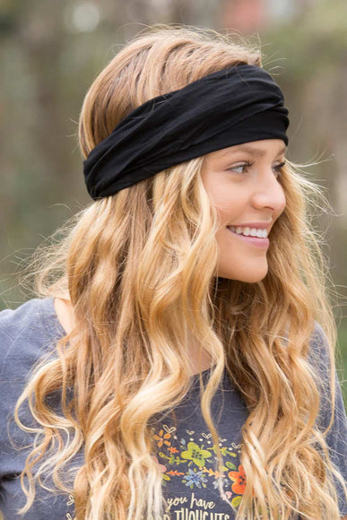 Natural Life Full Boho Bandeau Headband in Black