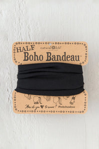 Natural Life Half Boho Bandeau Headband in Black