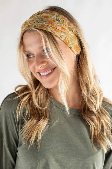 Natural Life Half Boho Bandeau Headband in Yellow Mandala 