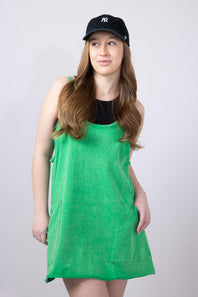 Knit Mini Dress with Shorts for Women in Green