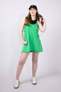 Knit Mini Dress with Shorts for Women in Green