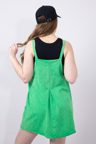 Knit Mini Dress with Shorts for Women in Green
