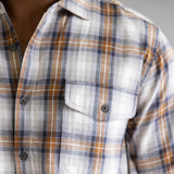 North River Herringbone Plaid Button Up Shirt for Men in Grey 