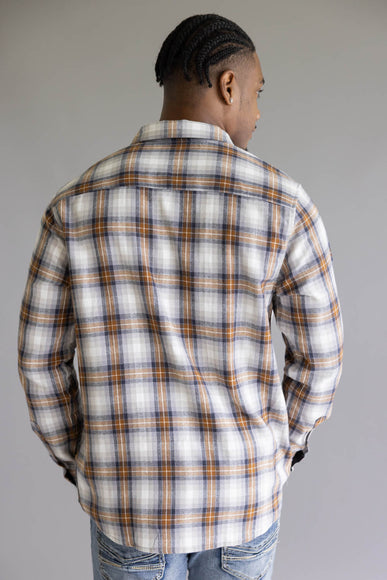 North River Herringbone Plaid Button Up Shirt for Men in Grey 