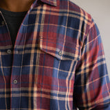 North River Herringbone Plaid Button Up Shirt for Men in Cinnamon
