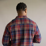 North River Herringbone Plaid Button Up Shirt for Men in Cinnamon