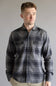 North River Twist Yarn Plaid Button Up Shirt for Men in Black