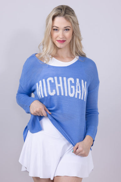 Ocean Drive Michigan Lightweight Sweater for Women in Blue