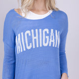 Ocean Drive Michigan Lightweight Sweater for Women in Blue