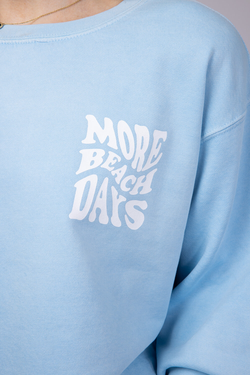 Ocean Drive More Beach Days Surf Club Fleece Crewneck for Women in Blue