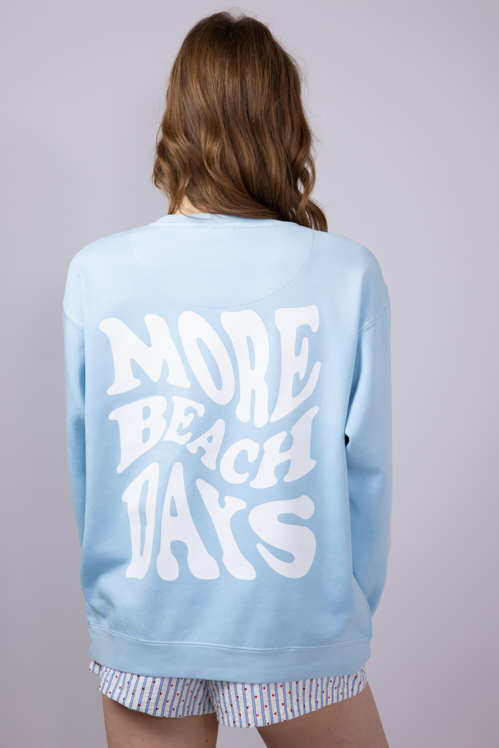 Ocean Drive More Beach Days Surf Club Fleece Crewneck for Women in Blue