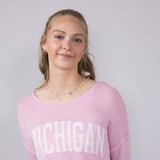 Ocean Drive Michigan Lightweight Sweater for Women in Pink