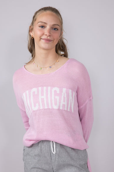 Ocean Drive Michigan Lightweight Sweater for Women in Pink