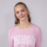 Ocean Drive Michigan Lightweight Sweater for Women in Pink